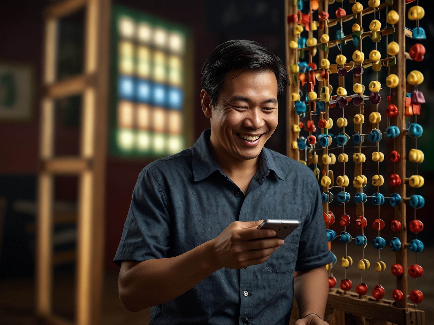 Người chơi vui vẻ với trò Plinko trên điện thoại